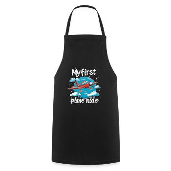 My first plane trip First time flying - Cooking Apron - black - Front - AI Model Male 185 dark (185cm)
