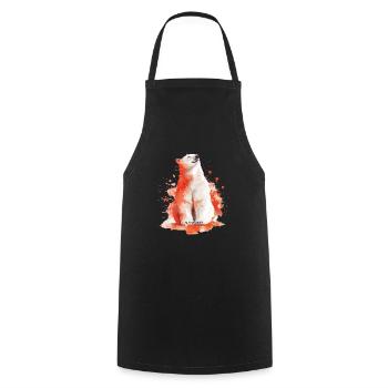 Polar bear - Cooking Apron - black - Front - AI Model Male 185 dark (185cm)