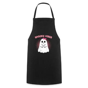 Halloween Girl SPOOKY VIBES Halloween Party - Cooking Apron - black - Front - AI Model Male 185 dark (185cm)