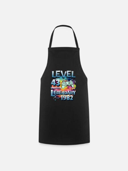 Level 43 Freigeschaltet seit 1982 Geburtstag - Kochschürze - Schwarz