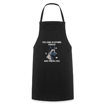 Belgian Shepard Kisses are priceless Malinois - Cooking Apron - black - Front - AI Model Male 185 dark (185cm)