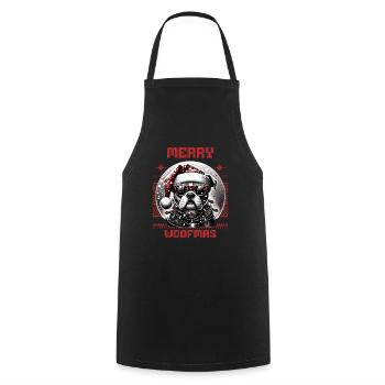 Père Noël Chien Noël Hommes et femmes - Tablier de cuisine - noir - Devant - AI Model Male 185 dark (185cm)