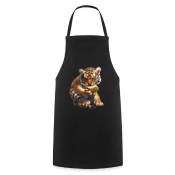 Tigre - Tablier de cuisine - noir - Devant - AI Model Male 185 dark (185cm)