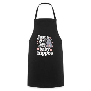Adorable bébé hippopotame oeuvre pour les amateurs d’hippopotames - Tablier de cuisine - noir - Devant - AI Model Male 185 dark (185cm)