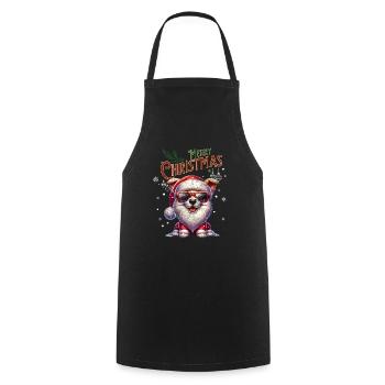 Père Noël Chien Noël Hommes et femmes - Tablier de cuisine - noir - Devant - AI Model Male 185 dark (185cm)