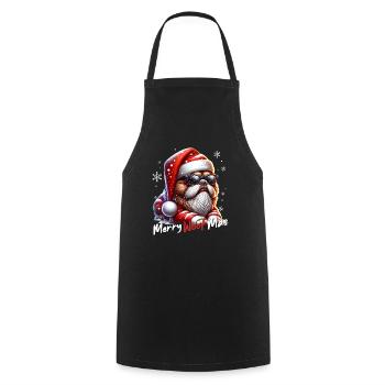 Père Noël Chien Noël Hommes et femmes - Tablier de cuisine - noir - Devant - AI Model Male 185 dark (185cm)