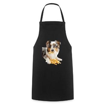 Australian Shepherd - Cooking Apron - black - Front - AI Model Male 185 dark (185cm)