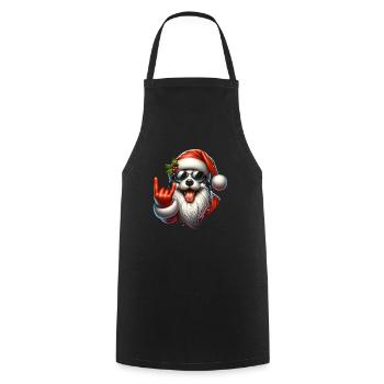 Père Noël Chien Noël Hommes et femmes - Tablier de cuisine - noir - Devant - AI Model Male 185 dark (185cm)