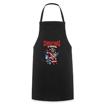 Santa Claus Christmas Men & Women - Cooking Apron - black - Front - AI Model Male 185 dark (185cm)