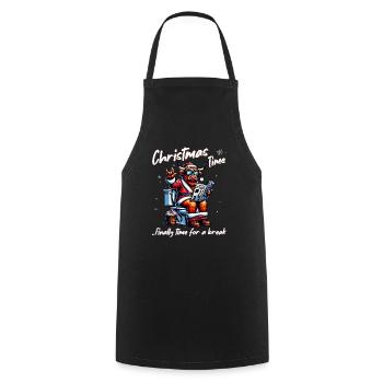 Santa Claus Christmas Men & Women - Cooking Apron - black - Front - AI Model Male 185 dark (185cm)
