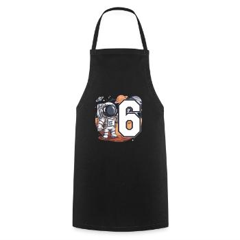 6th Birthday Astronaut Space Adventure for Boys - Cooking Apron - black - Front - AI Model Male 185 dark (185cm)