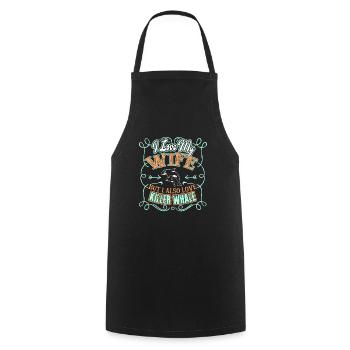 I Love My Wife And Killer Whale - Cooking Apron - black - Front - AI Model Male 185 dark (185cm)
