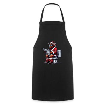 Santa Claus Christmas Men & Women - Cooking Apron - black - Front - AI Model Male 185 dark (185cm)