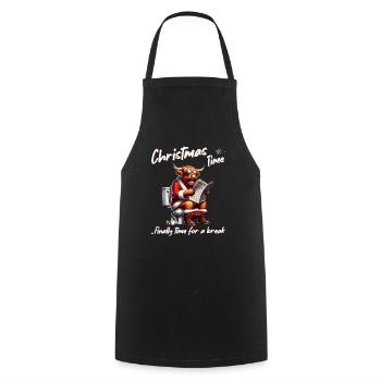 Santa Claus Christmas Men & Women - Cooking Apron - black - Front - AI Model Male 185 dark (185cm)
