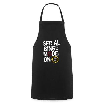 Binge Watching TV Marathon for Streaming Addicts - Cooking Apron - black - Front - AI Model Male 185 dark (185cm)