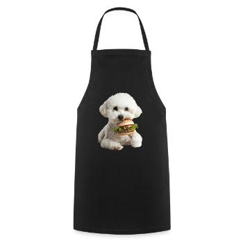 Bichon Frisé - Tablier de cuisine - noir - Devant - AI Model Male 185 dark (185cm)