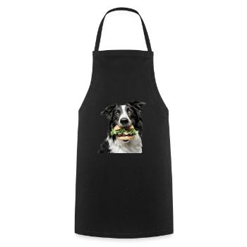 Border Collie - Kochschürze - Schwarz - Vorne - AI Model Male 185 dark (185cm)