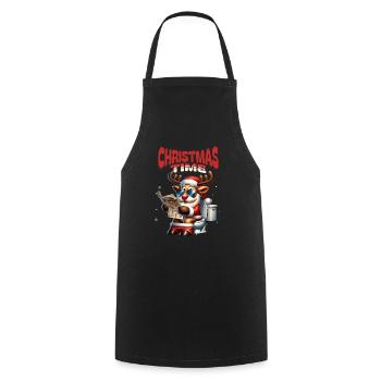 Santa Claus Christmas Men & Women - Cooking Apron - black - Front - AI Model Male 185 dark (185cm)
