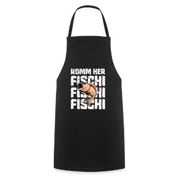 Angler KOMM HER FISCHI FISCHI FISCHI Lustiges - Kochschürze - Schwarz - Vorne - AI Model Male 185 dark (185cm)