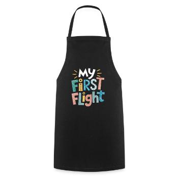 My first flight adventure for little pilots - Cooking Apron - black - Front - AI Model Male 185 dark (185cm)