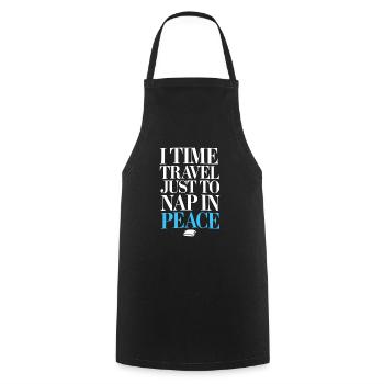 Time travel sci-fi enthusiast and time machine - Cooking Apron - black - Front - AI Model Male 185 dark (185cm)