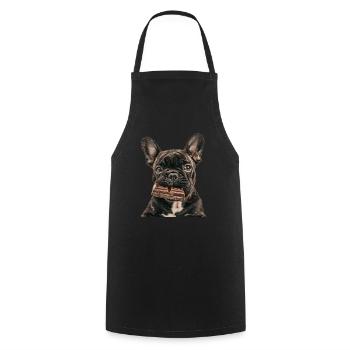 Bouledogue français - Tablier de cuisine - noir - Devant - AI Model Male 185 dark (185cm)