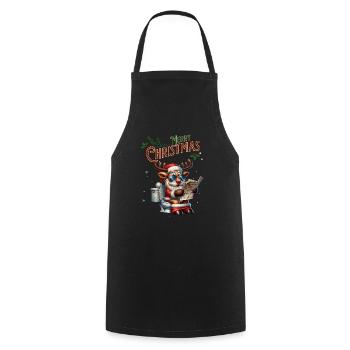 Santa Claus Christmas Men & Women - Cooking Apron - black - Front - AI Model Male 185 dark (185cm)