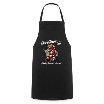 Santa Claus Christmas Men & Women - Cooking Apron - black - Front - AI Model Male 185 dark (185cm)