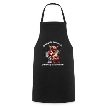 Père Noël Noël Hommes et femmes - Tablier de cuisine - noir - Devant - AI Model Male 185 dark (185cm)