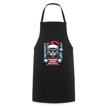 Santa Claus Funny Cats Christmas - Cooking Apron - black - Front - AI Model Male 185 dark (185cm)