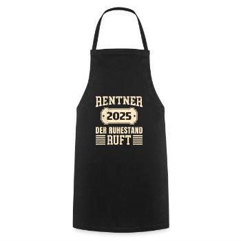 RENTNER 2025 DER RUHESTAND RUFT Lustiges Rente - Kochschürze - Schwarz - Vorne - AI Model Male 185 dark (185cm)