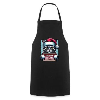 Santa Claus Funny Cats Christmas - Cooking Apron - black - Front - AI Model Male 185 dark (185cm)