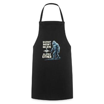 Bigfoot Believer Sasquatch Cryptid Forest Creature - Cooking Apron - black - Front - AI Model Male 185 dark (185cm)