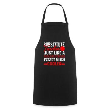 Cooler Substitute Teacher - Cooking Apron - black - Front - AI Model Male 185 dark (185cm)
