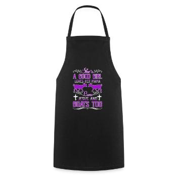 1A Good Girl Loves Her Mama Jesus And Goats - Cooking Apron - black - Front - AI Model Male 185 dark (185cm)