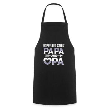 Großvater DOPPELTER STOLZ PAPA UND OPA Lustiges - Kochschürze - Schwarz - Vorne - AI Model Male 185 dark (185cm)