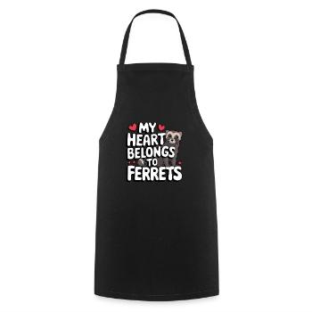 Propriétaire de furet, Amateur de furets, Bonbons - Tablier de cuisine - noir - Devant - AI Model Male 185 dark (185cm)