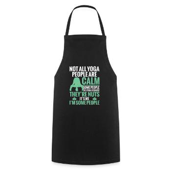 Tous les adeptes du yoga ne sont pas calmes, certains le sont - Tablier de cuisine - noir - Devant - AI Model Male 185 dark (185cm)