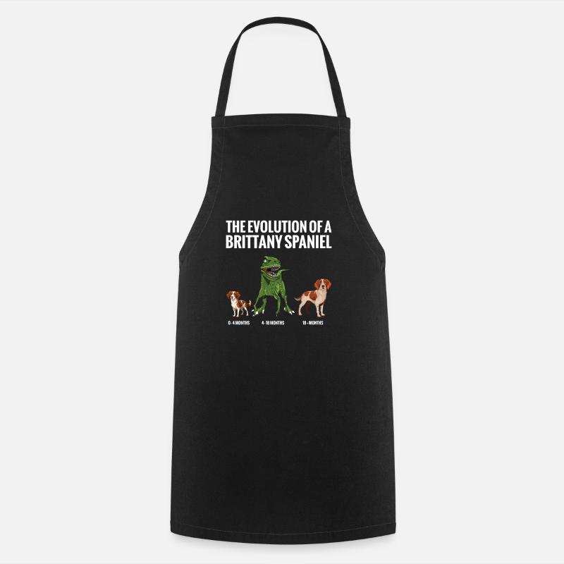 The evolution of a Breton spaniel dog - Cooking Apron - black
