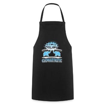 Elephant I'm Feeling Elephantastic - Cooking Apron - black - Front - AI Model Male 185 dark (185cm)