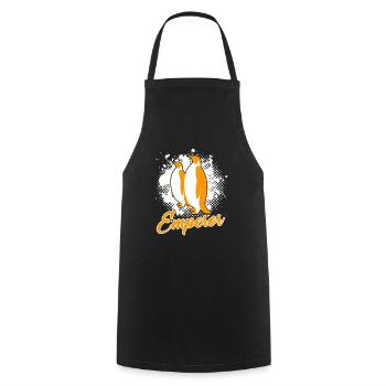 Emperor Penguin Family - Cooking Apron - black - Front - AI Model Male 185 dark (185cm)