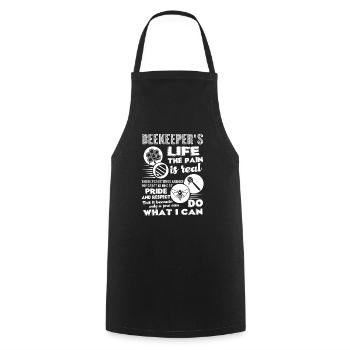 Beekeeper's Life The Pain Is Real - Cooking Apron - black - Front - AI Model Male 185 dark (185cm)