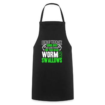 Fishing I Like It When She Bends Over - Cooking Apron - black - Front - AI Model Male 185 dark (185cm)