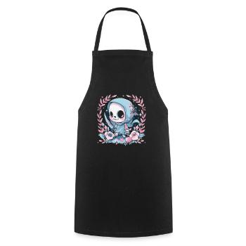 Kawaii Reaper Pastel Goth Cute Anime - Kochschürze - Schwarz - Vorne - AI Model Male 185 dark (185cm)