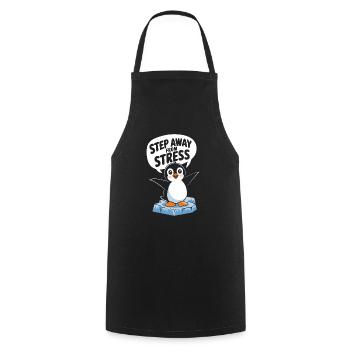 Penguin steps away from stress - Cooking Apron - black - Front - AI Model Male 185 dark (185cm)