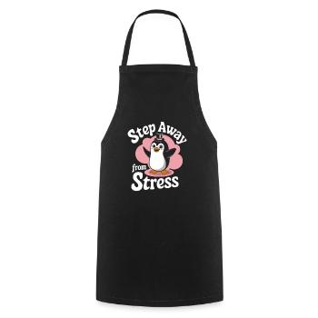 Step away from stress with penguin magic - Cooking Apron - black - Front - AI Model Male 185 dark (185cm)