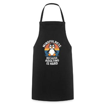 Mindfulness Penguin Adult Challenge - Cooking Apron - black - Front - AI Model Male 185 dark (185cm)