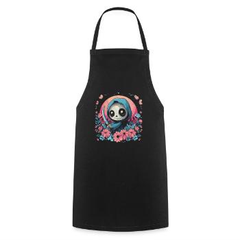 Kawaii Reaper Pastel Goth Cute Anime - Kochschürze - Schwarz - Vorne - AI Model Male 185 dark (185cm)