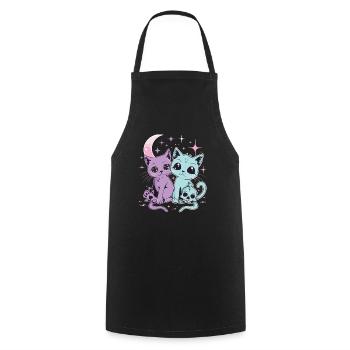 Kawaii Cat Pastel Goth Devilish - Cooking Apron - black - Front - AI Model Male 185 dark (185cm)