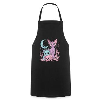 Kawaii Cat Pastel Goth Devilish - Cooking Apron - black - Front - AI Model Male 185 dark (185cm)